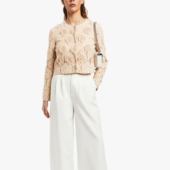 Max Mara |  Lirica Guipure Lace Jacket in Blush | SZ 14 | BNWT - Picture 4 of 17